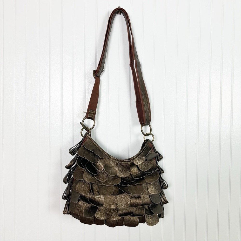 VINTAGE LEATHER FRINGE CROSSBODY‎ SHOULDER BAG - Picture 2 of 15